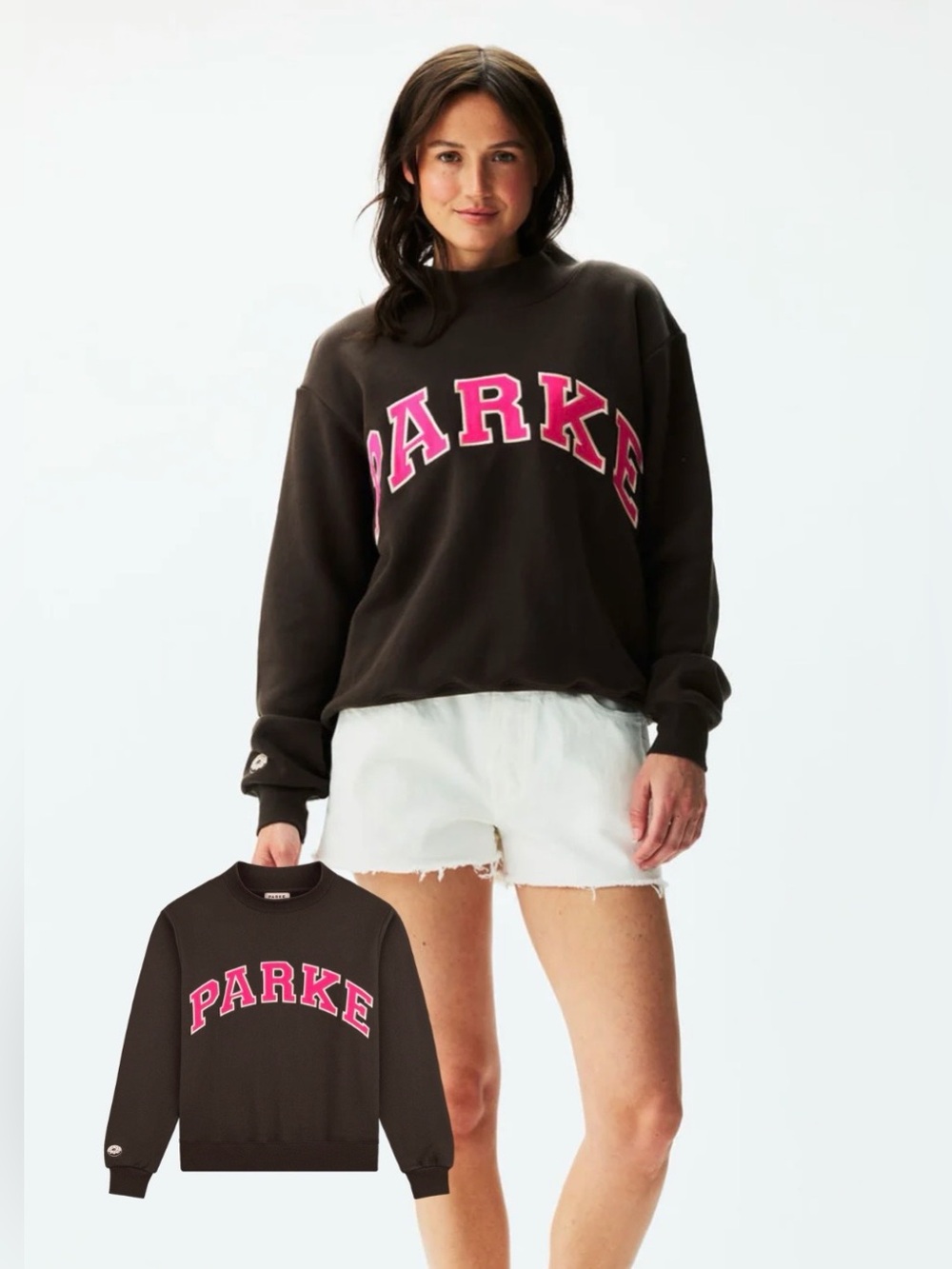 Parke L/XL Espresso Dunkin Varsity Mockneck Sweatshirt. 🍩⚡️